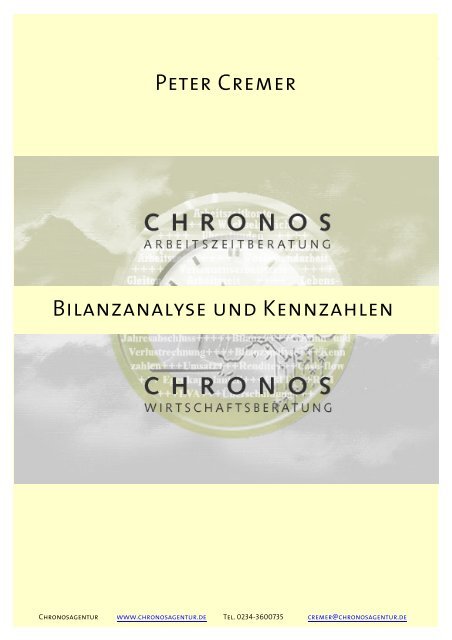 Peter Cremer Bilanzanalyse und Kennzahlen - Chronos - Agentur ...