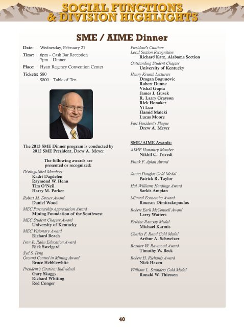 Annual Meeting Preliminary Program - Full Brochure (PDF) - SME