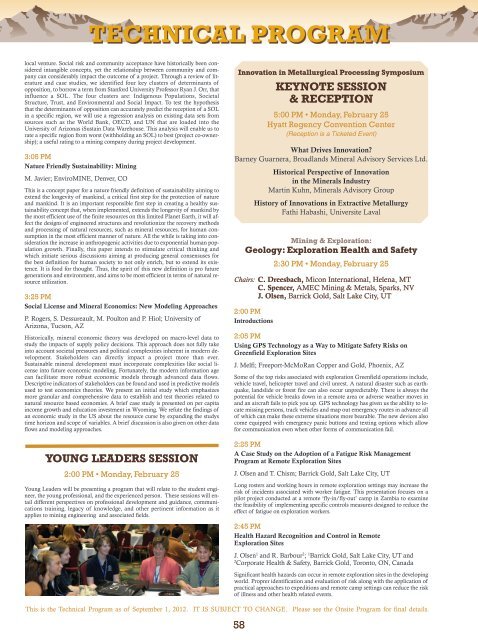 Annual Meeting Preliminary Program - Full Brochure (PDF) - SME