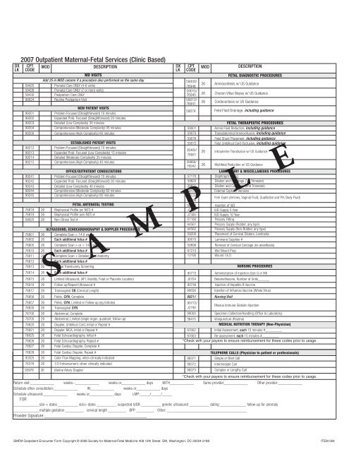 SAMPLE - Society for Maternal-Fetal Medicine