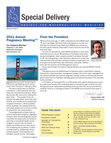 Special Delivery - Society for Maternal-Fetal Medicine