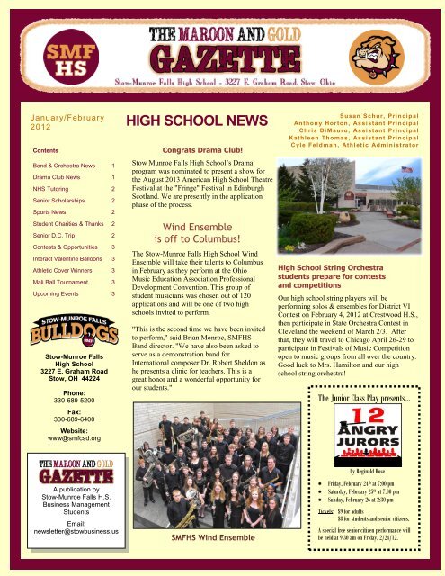 HIGH SCHOOL NEWS - Stow Munroe Falls City School District