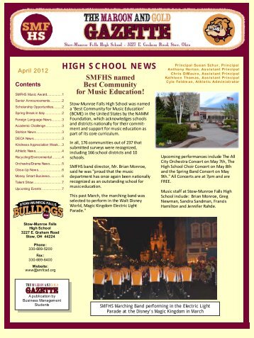 HIGH SCHOOL NEWS - Stow Munroe Falls City School District
