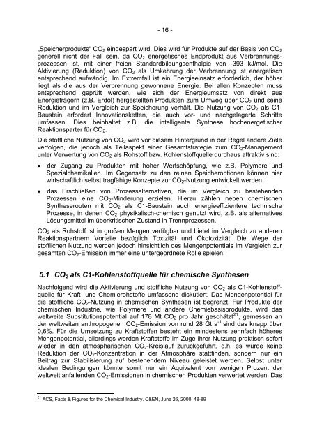 Diskussionspapier Verwertung und Speicherung von CO2 - Dechema