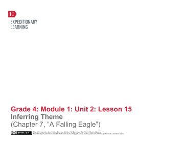 Grade 4 ELA Module 1, Unit 2, Lesson 15 - EngageNY