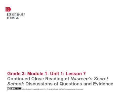 Grade 3 ELA Module 1, Unit 1, Lesson 7 - EngageNY