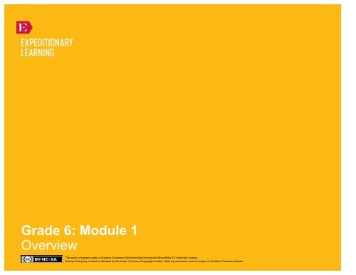 Grade 6 Module 1 Unit 1 Table Of Contents Engageny