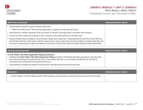 GRADE 6 MODULE 1 UNIT 2