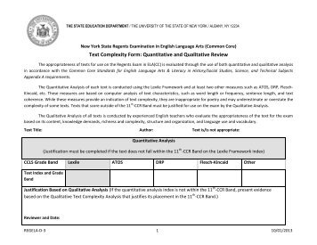 Text Complexity Form - EngageNY