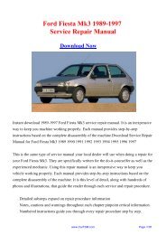 Download Ford Fiesta Mk3 1989-1997 Workshop ... - Repair manual