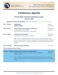 Conference Agenda - Florida Office of Insurance Regulation