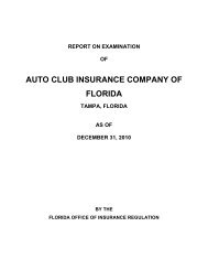 Report on Examination - Florida Office of Insurance Regulation