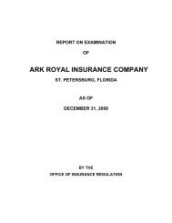 Ark Royal Insurance Company (12/31/2008) - Florida Office of ...