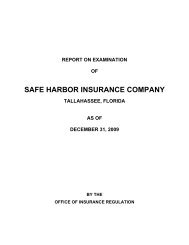 SAFE HARBOR INSURANCE COMPANY - Florida Office of ...