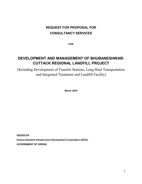 CUTTACK REGIONAL LANDFILL PROJECT - IDCO