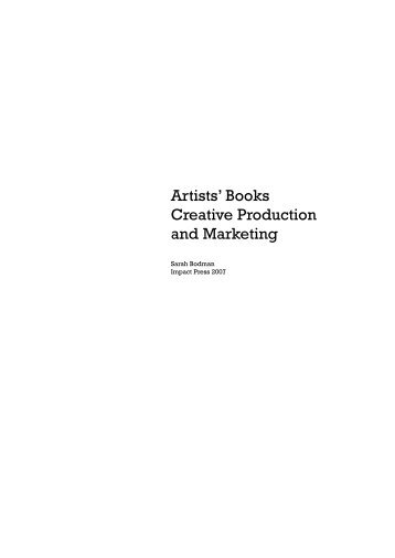 Artists' Books Creative Production and Marketing - Book Arts ...