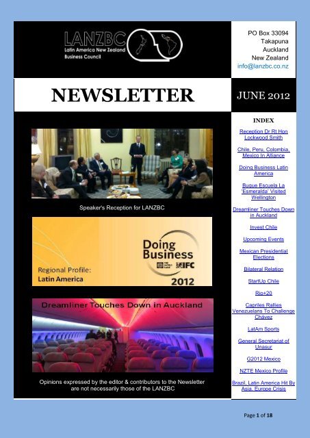 NEWSLETTER - Latin American New Zealand Business Council