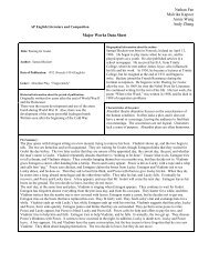 Major Works Data Sheet Frankenstein