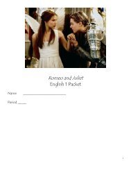 Romeo and Juliet Packet 1011