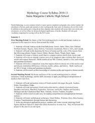 Mythology Course Syllabus 2010-11 Santa Margarita Catholic High ...