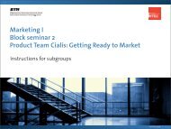 Marketing I Block seminar 2 Product Team Cialis: Getting ... - SMI