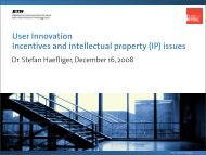 User Innovation Incentives and intellectual property (IP) issues - SMI