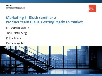 Marketing I - Block seminar 2 Product team Cialis: Getting ready - SMI