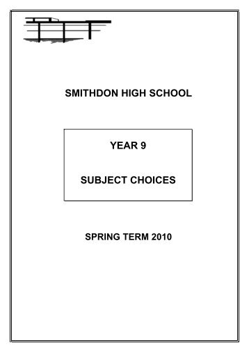 YEAR 9 SUBJECT CHOICES SMITHDON HIGH SCHOOL