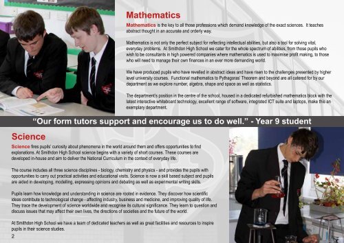 School Prospectus - Smithdon High School, Hunstanton, Norfolk