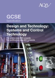 GCSE Design and Technology: Systems and Control Specification ...