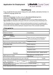 Application Form - Smithdon High School, Hunstanton, Norfolk