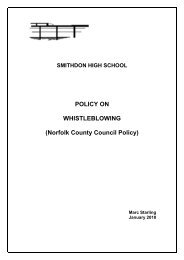 Norfolk County Council Policy - Smithdon High School, Hunstanton ...