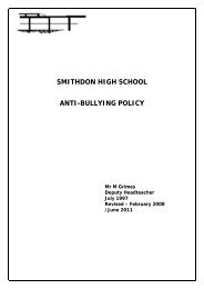 SMITHDON HIGH SCHOOL ANTI-BULLYING POLICY