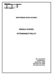 WHOLE-SCHOOL ATTENDANCE POLICY - Smithdon High School ...