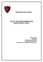 Educational Visits - Smithdon High School, Hunstanton, Norfolk
