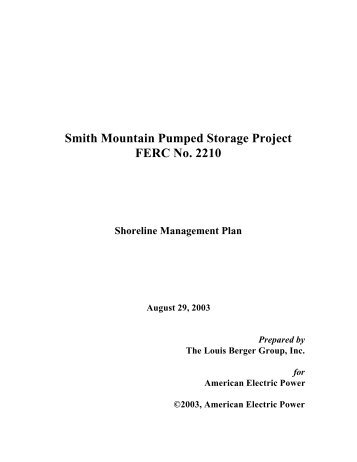 Smith Mountain Pumped Storage Project FERC No. 2210