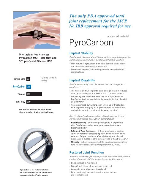AscensionÂ® PyroCarbon MCP Total Joint emitiesâ¢