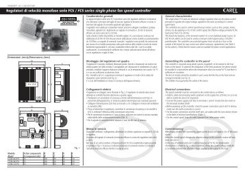 Regolatori di velocitÃ  monofase serie FCS / FCS series single phase ...