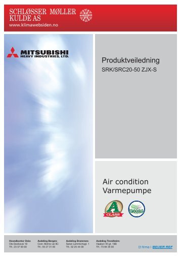 Produktveiledning -SRK/F 20-35 ZJX-SA - Mitsubishi Heavy Industries