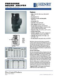 Flow Control Products PRESSURE RELIEF VALVES Features: