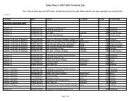 2013-14 Book List - Saint Mary's Catholic High School