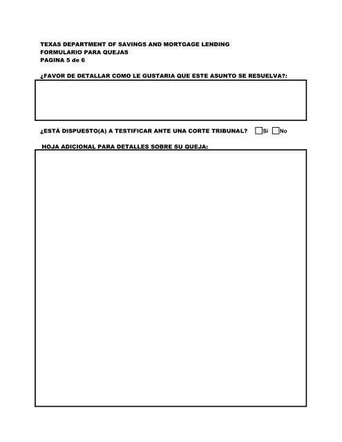 Consumer Complaint Form (SPANISH - EMAIL) - Texas Department ...