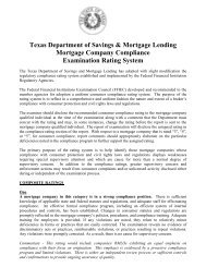 Mortgage Company Examination Rating System - Texas Department ...