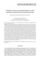 Population dynamics and spatial pattern of small mammals in ...