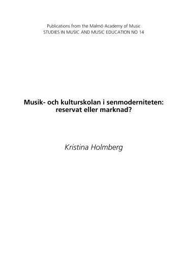 Kristina Holmberg - SMoK - Sveriges Musik