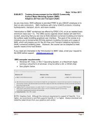 SMS and AdH Workshop Offerings... - CHL - U.S. Army