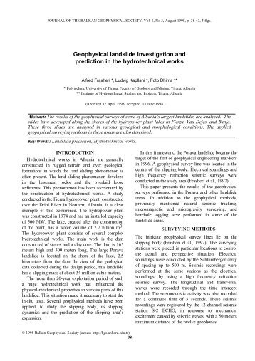 Geophysical landslide investigation and prediction in the ...