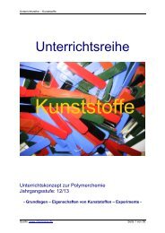 Unterrichtsreihe – Kunststoffe - Chempage.de