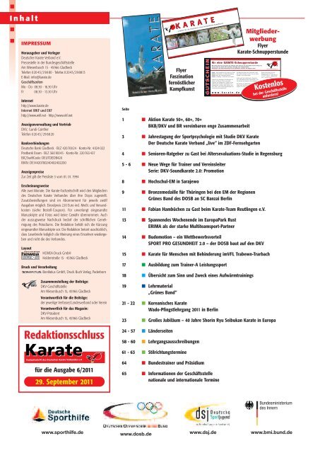 DKV-Magazin Nr. 5 - Chronik des deutschen Karateverbandes