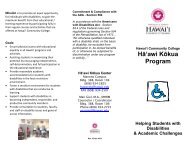 Download the Disability Services program brochure - Hawai'i ...